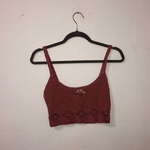 FREE PEOPLE CROCHET CROP TOP